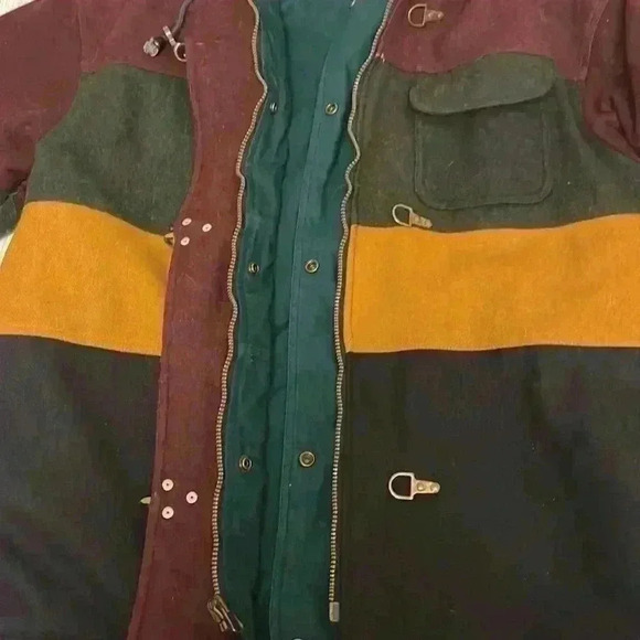 80’s Wool Reversible Colorblock Duffle Coat - Picture 5 of 6